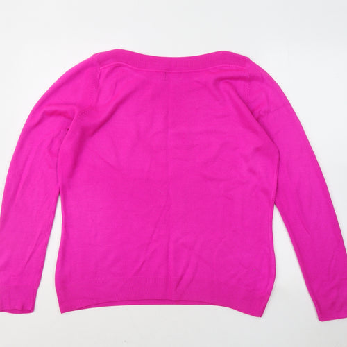 F&F Womens Pink Round Neck Acrylic Pullover Jumper Size 14