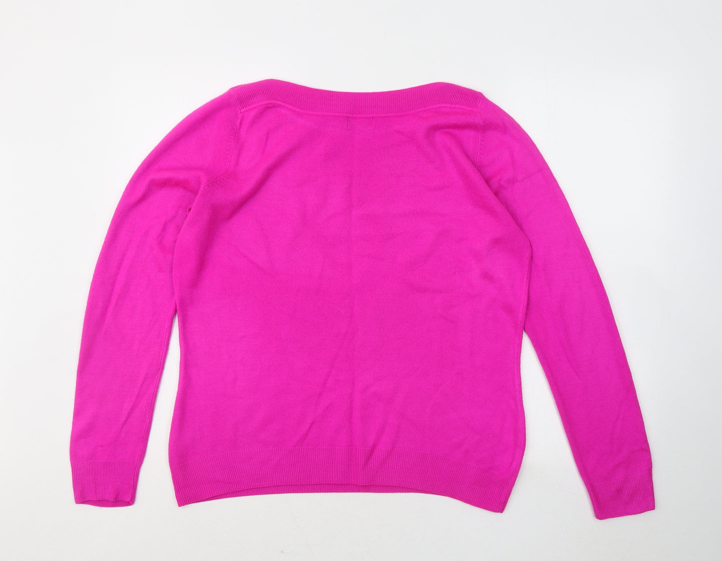 F&F Womens Pink Round Neck Acrylic Pullover Jumper Size 14