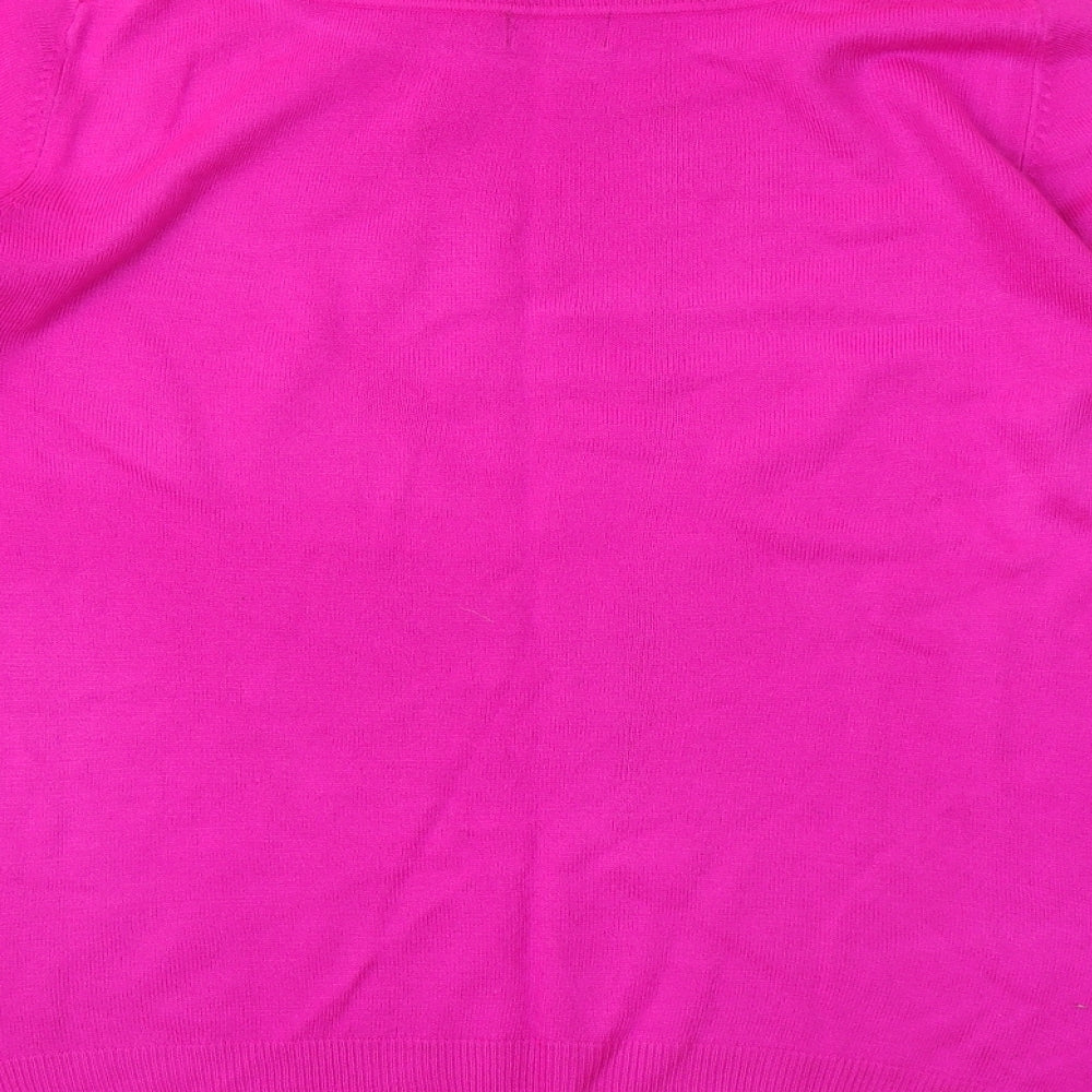 F&F Womens Pink Round Neck Acrylic Pullover Jumper Size 14