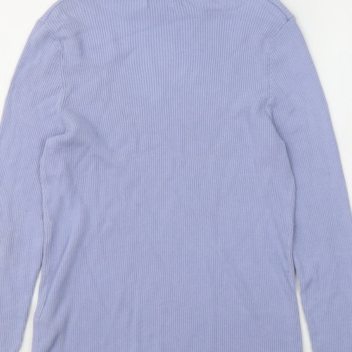 Marks and Spencer Womens Blue Roll Neck Viscose Pullover Jumper Size 16