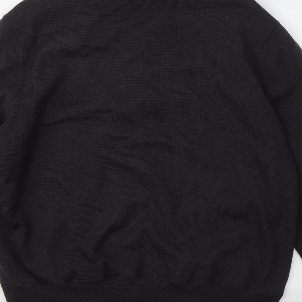 Cutter & Buck Mens Green Mock Neck Geometric Wool Full Zip Jumper Size L