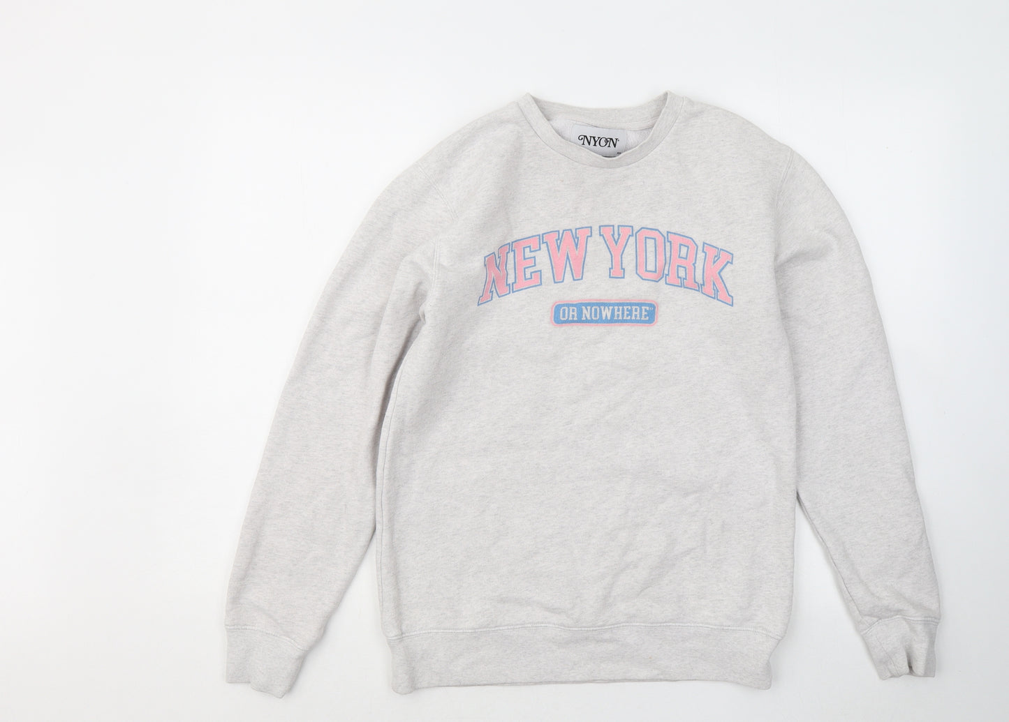 Nyon Womens Grey Cotton Pullover Sweatshirt Size XS - New York or Nowhere