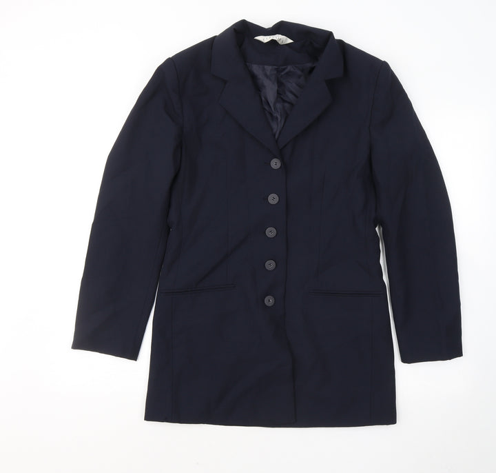 Modern Classics Womens Blue Jacket Blazer Size 10 Button
