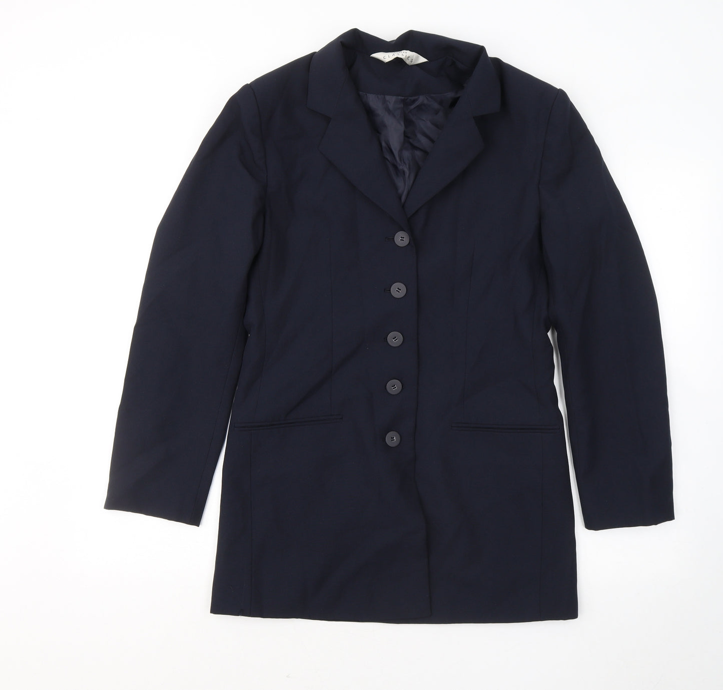 Modern Classics Womens Blue Jacket Blazer Size 10 Button