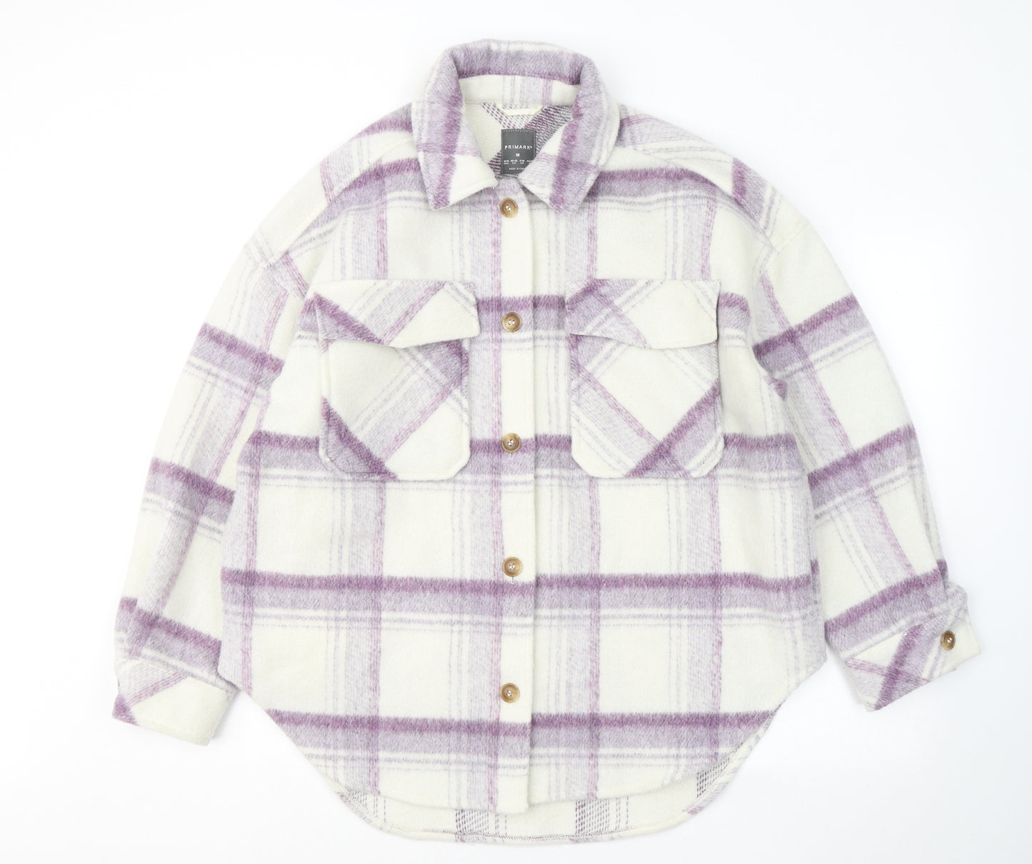 Primark Womens Purple Plaid Jacket Size 12 Button