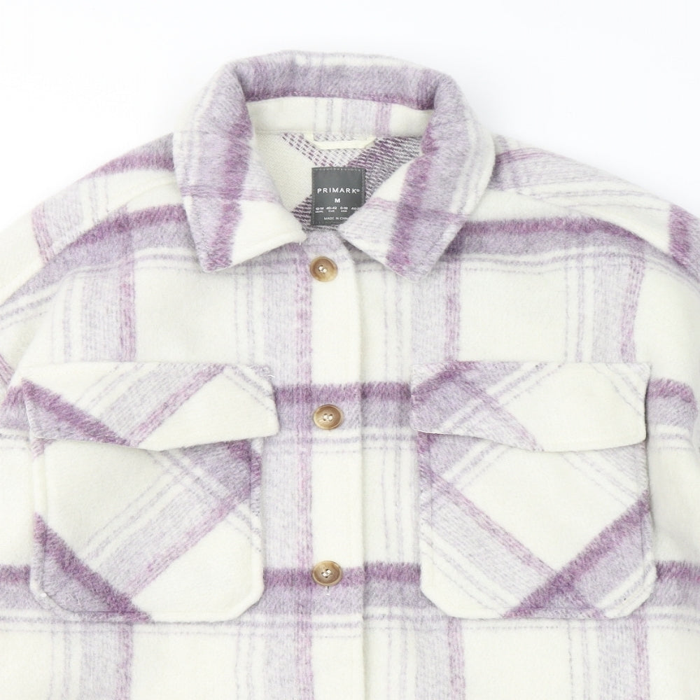 Primark Womens Purple Plaid Jacket Size 12 Button