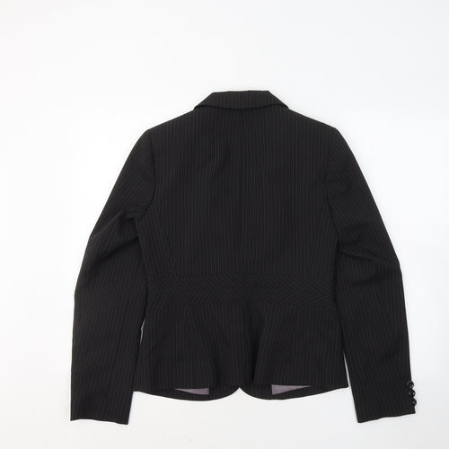 George Womens Black Striped Jacket Blazer Size 10 Button