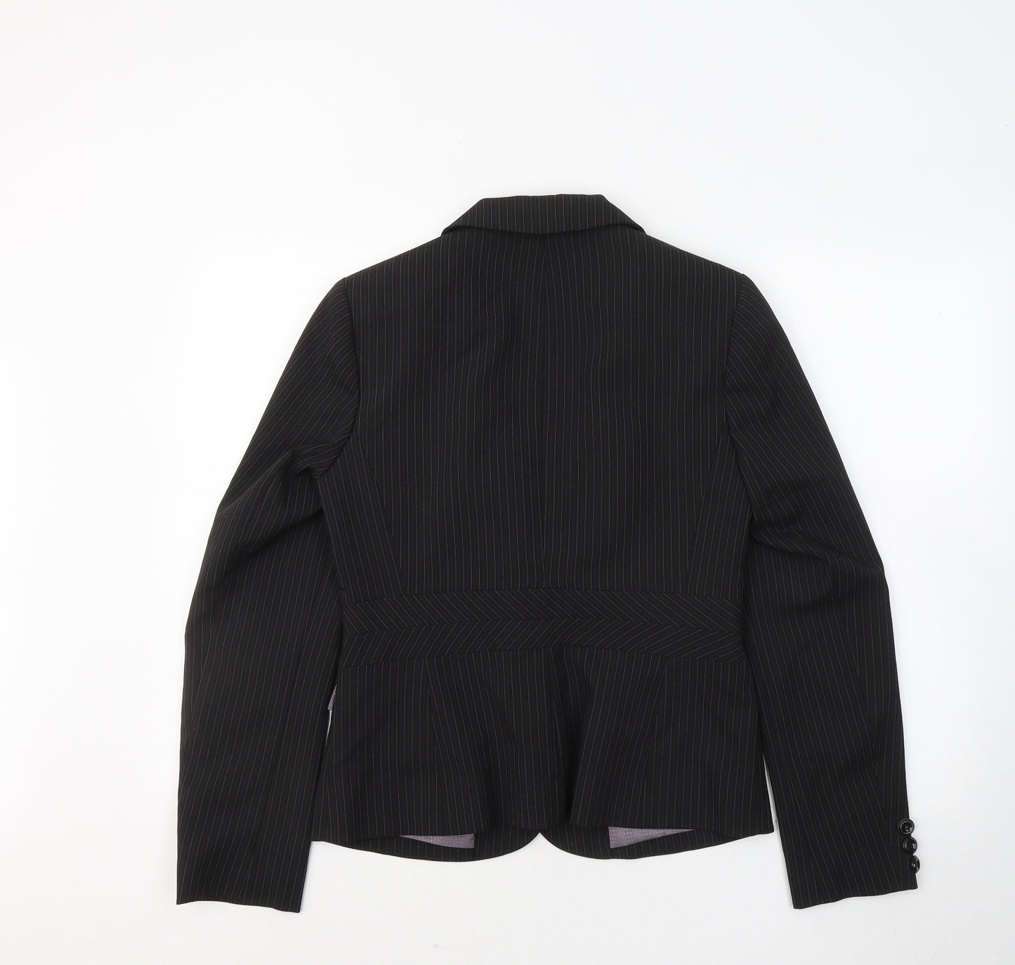 George Womens Black Striped Jacket Blazer Size 10 Button