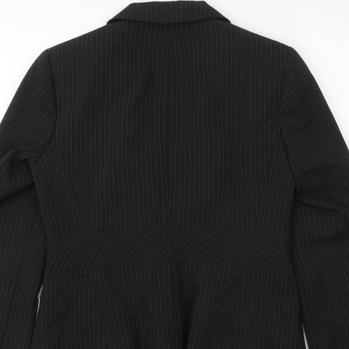 George Womens Black Striped Jacket Blazer Size 10 Button