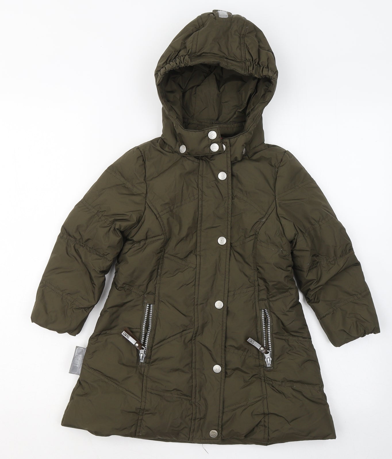 Ticket to Heaven Girls Green Parka Coat Size 2 Years Zip