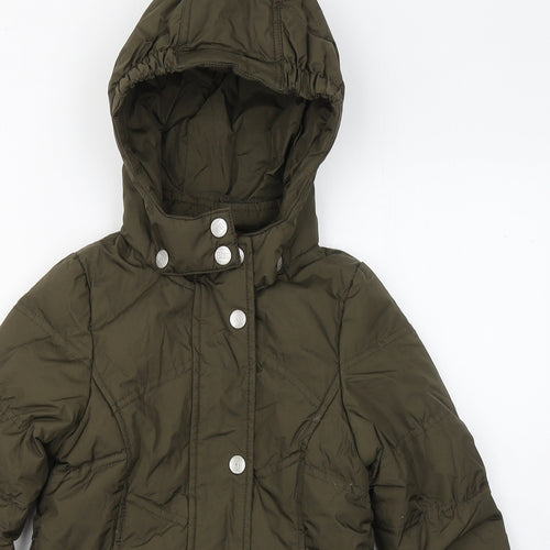 Ticket to Heaven Girls Green Parka Coat Size 2 Years Zip