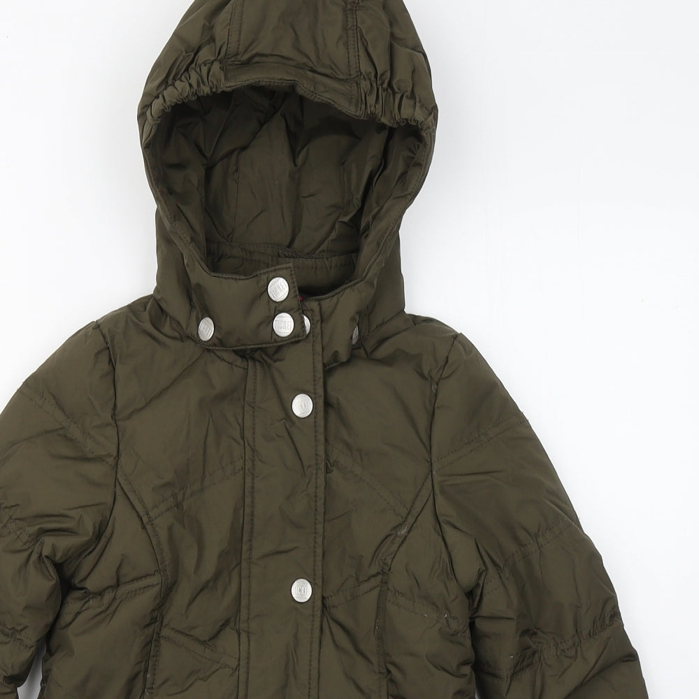 Ticket to Heaven Girls Green Parka Coat Size 2 Years Zip