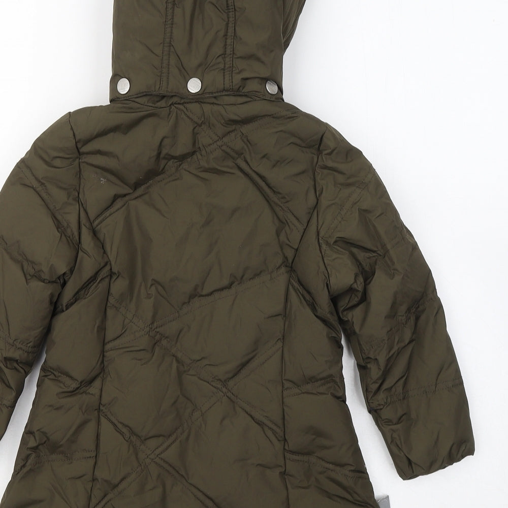 Ticket to Heaven Girls Green Parka Coat Size 2 Years Zip