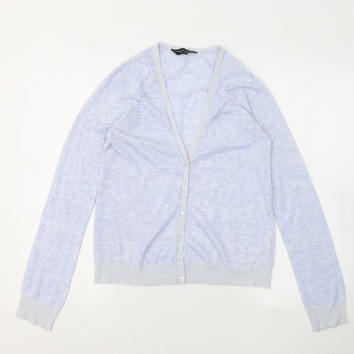 Dorothy Perkins Womens Blue V-Neck Polyester Cardigan Jumper Size 10