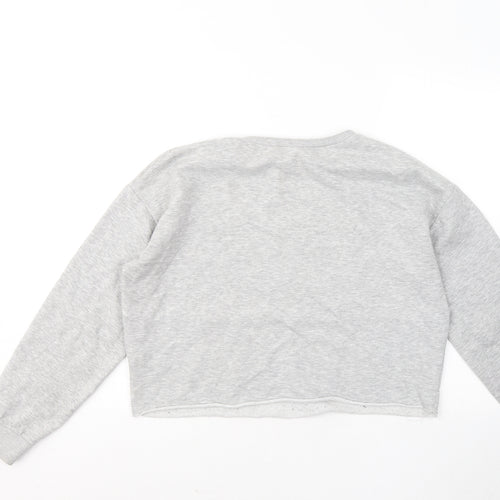 New Look Girls Grey Cotton Pullover Sweatshirt Size 14-15 Years - Boston