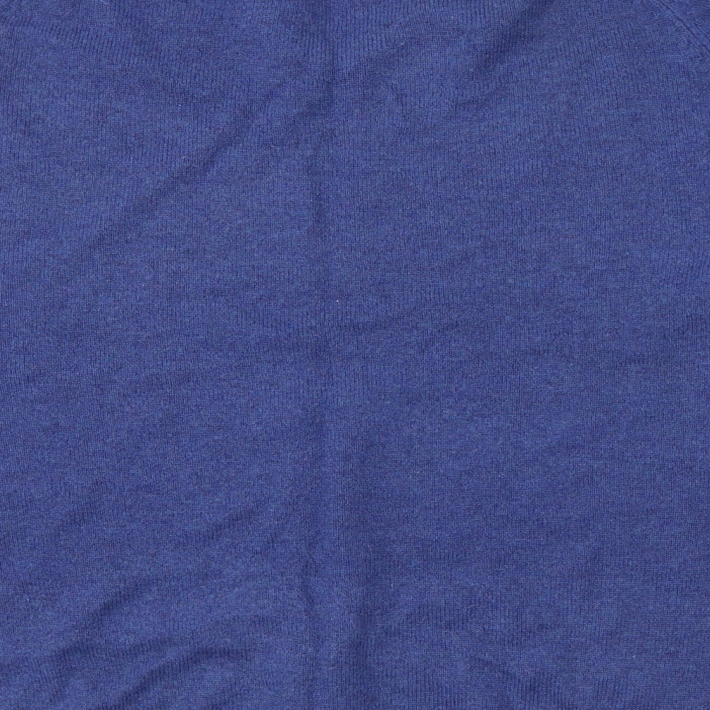 Marks and Spencer Mens Blue V-Neck Wool Pullover Jumper Size XL