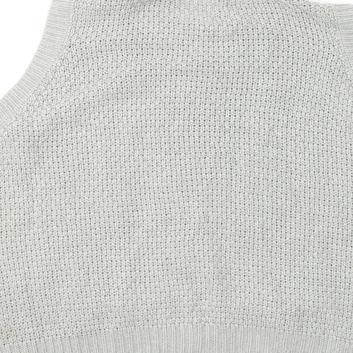 Country Rose Womens Green Mock Neck Geometric Acrylic Vest Jumper Size L