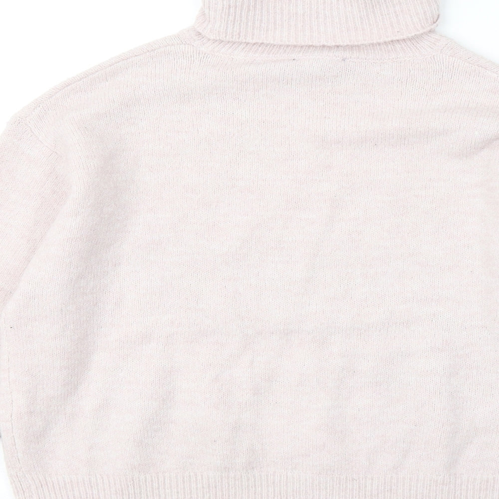 New Look Womens Pink Roll Neck Polyester Pullover Jumper Size S