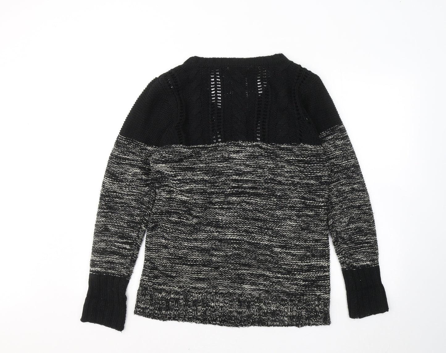 Peacocks Womens Black Round Neck Acrylic Pullover Jumper Size M