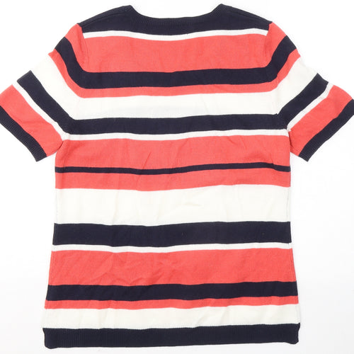 Papaya Womens Multicoloured Round Neck Striped Acrylic Pullover Jumper Size 12