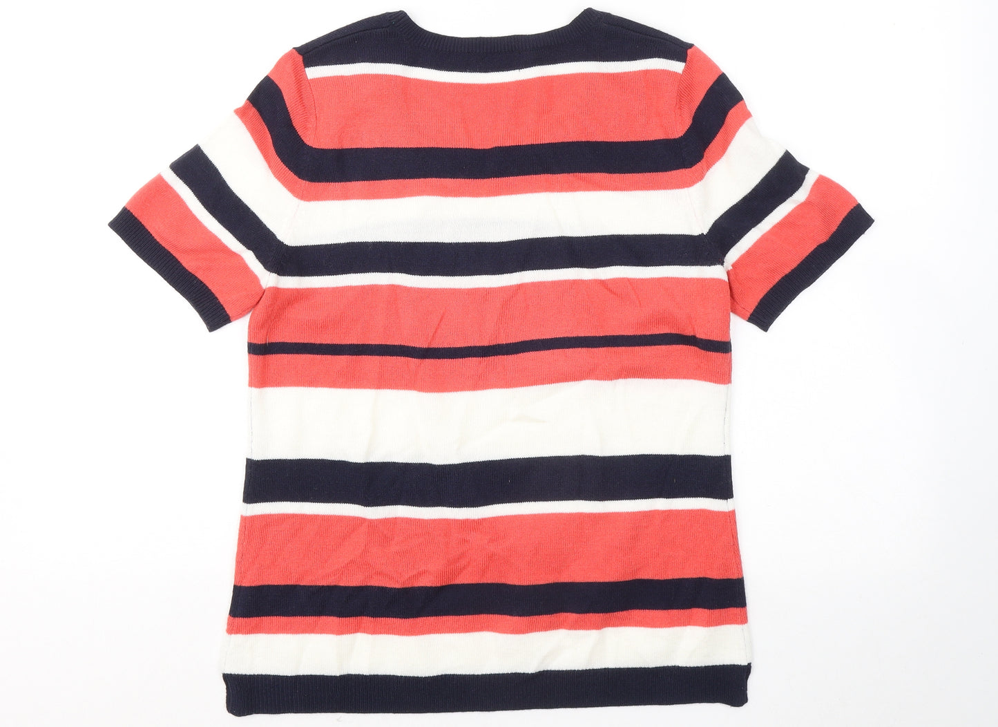Papaya Womens Multicoloured Round Neck Striped Acrylic Pullover Jumper Size 12