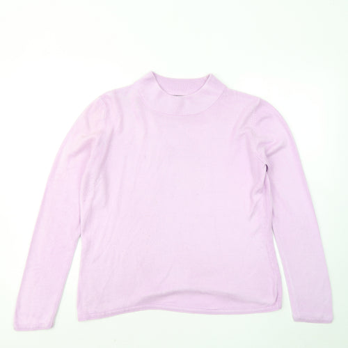 Bonmarché Womens Pink Mock Neck Acrylic Pullover Jumper Size M