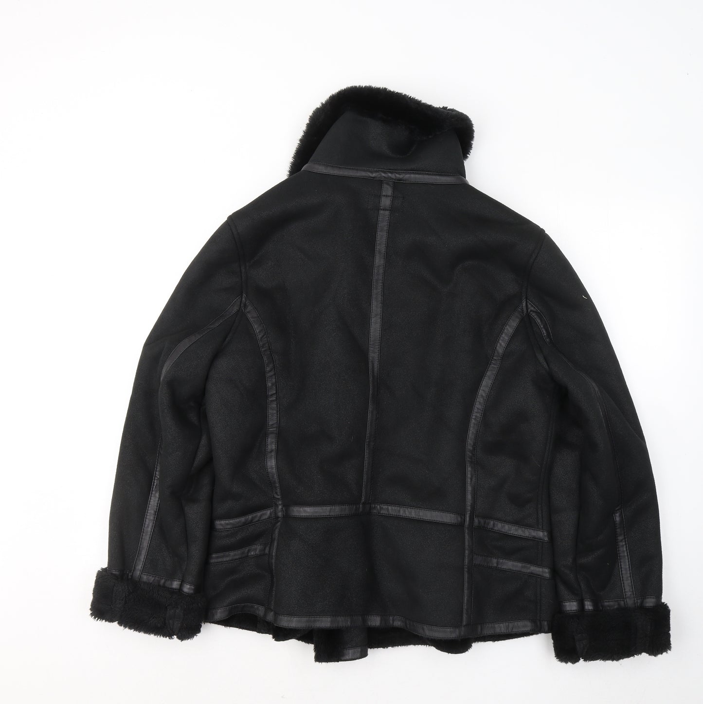George Womens Black Jacket Coat Size 16 Zip