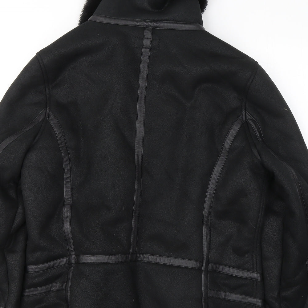 George Womens Black Jacket Coat Size 16 Zip