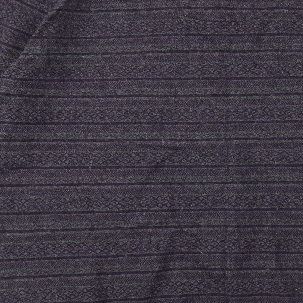 Jeff Banks Mens Purple Round Neck Geometric Cotton Pullover Jumper Size 2XL