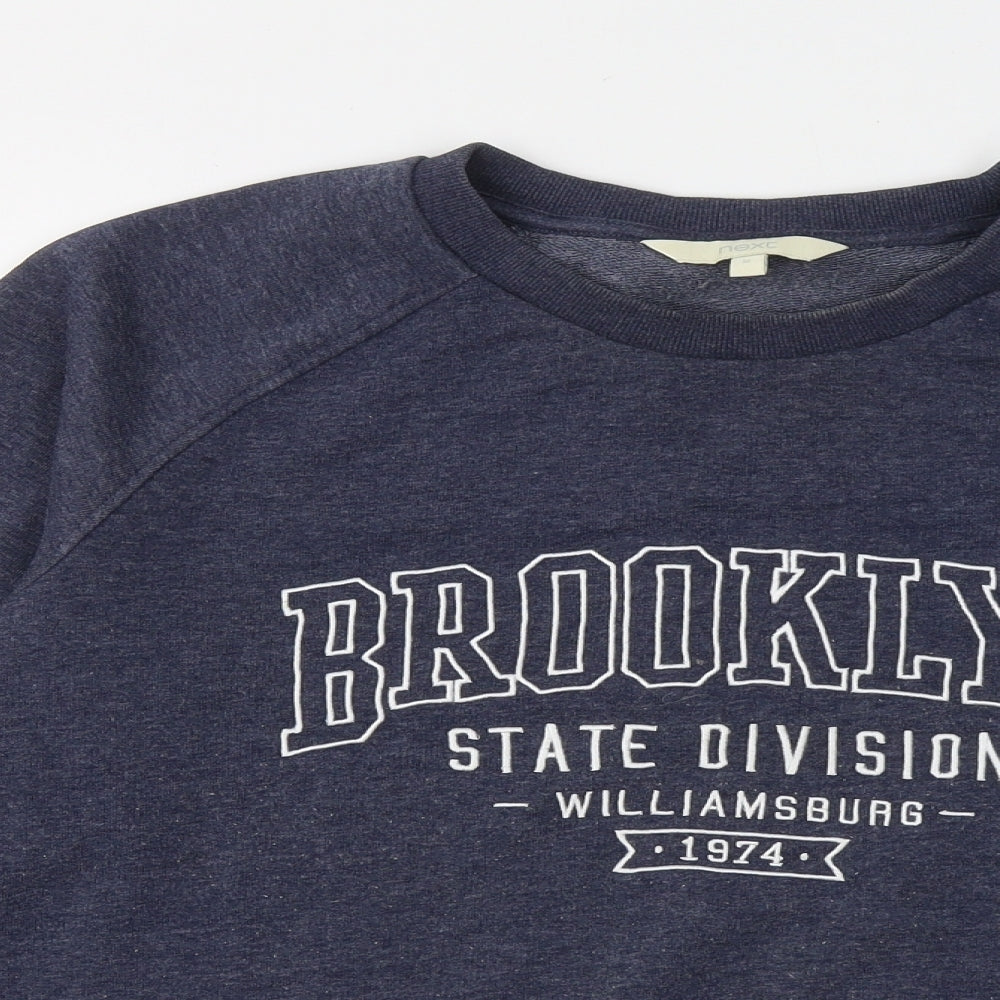 NEXT Womens Blue Cotton Pullover Sweatshirt Size M - Brooklyn