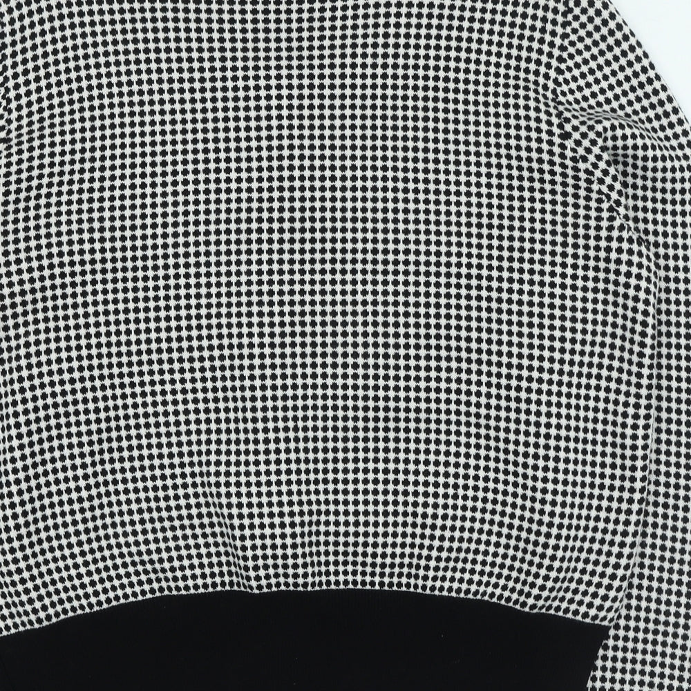 Papaya Womens Black Round Neck Polka Dot Acrylic Cardigan Jumper Size 16