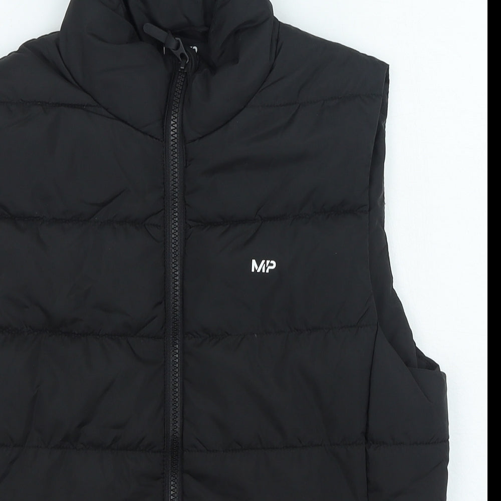 MP Mens Black Gilet Coat Size S Zip