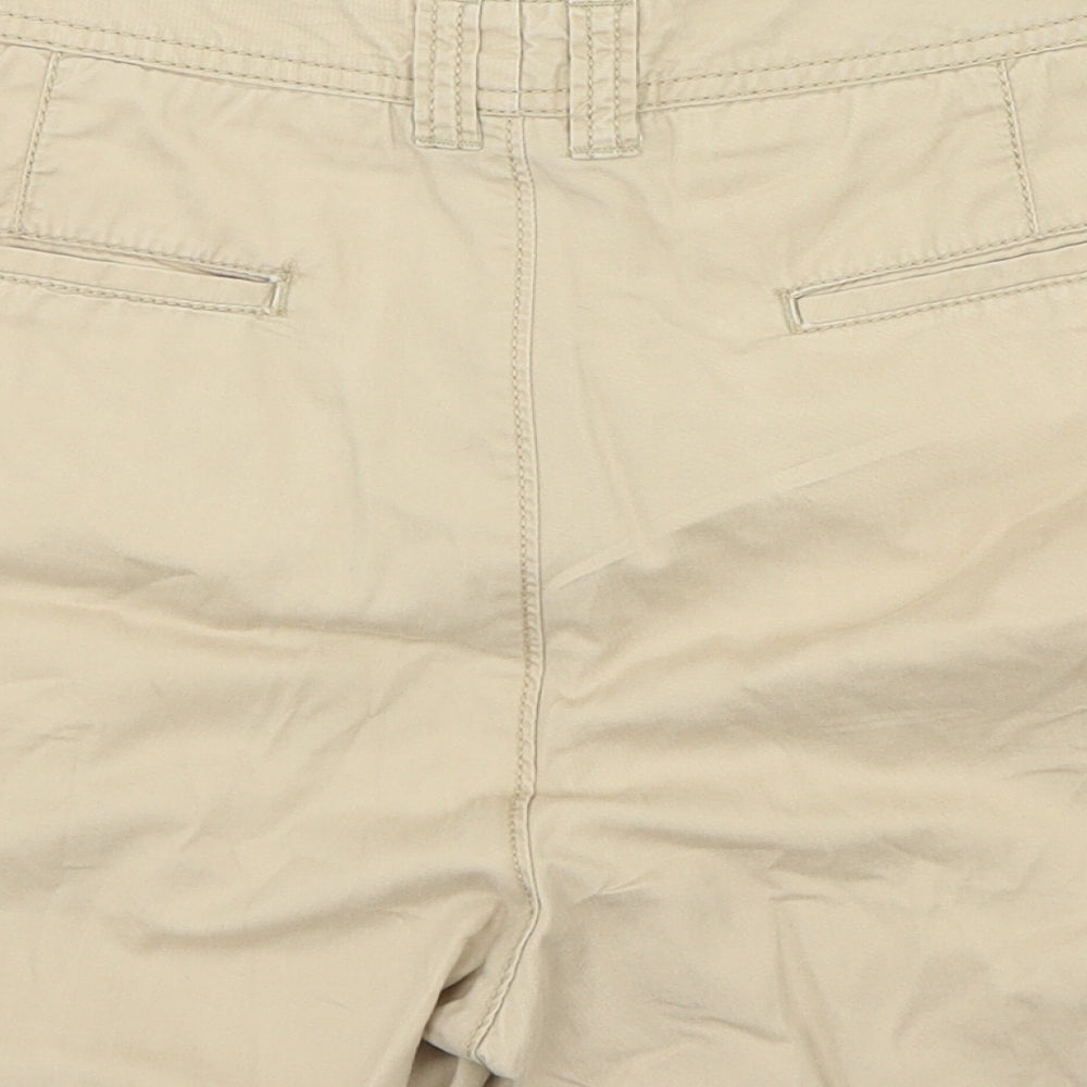 F&F Womens Beige Cotton Cargo Shorts Size 18 L6 in Regular Zip