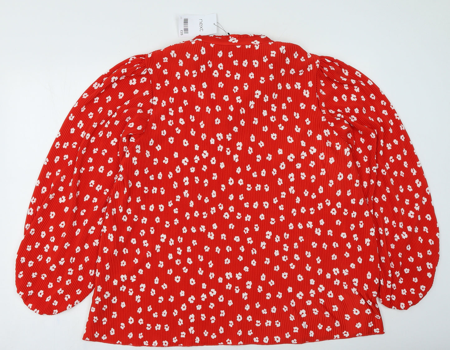 NEXT Womens Red Floral Polyester Basic Blouse Size 22 V-Neck