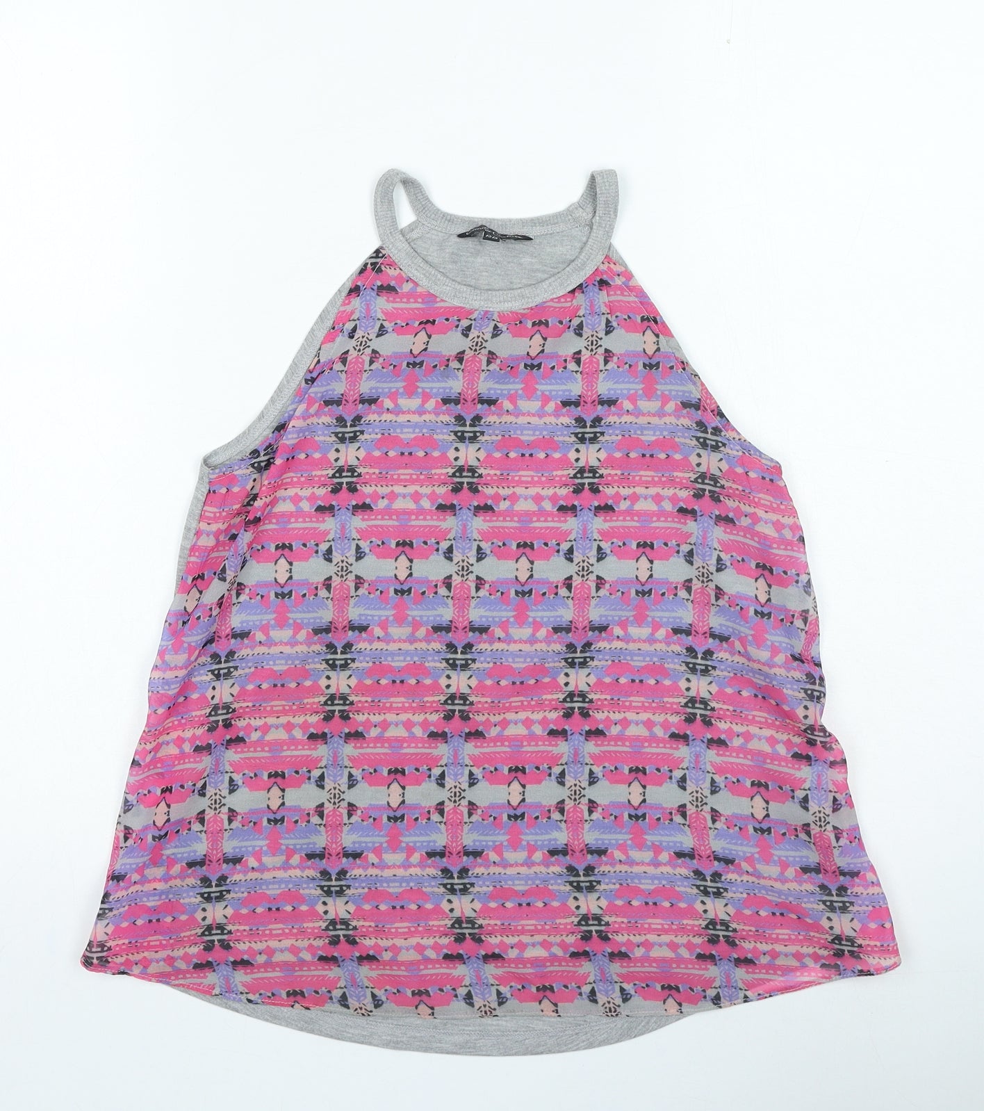Candy Couture Girls Multicoloured Geometric Polyester Basic Casual Size 12-13 Years Round Neck Pullover