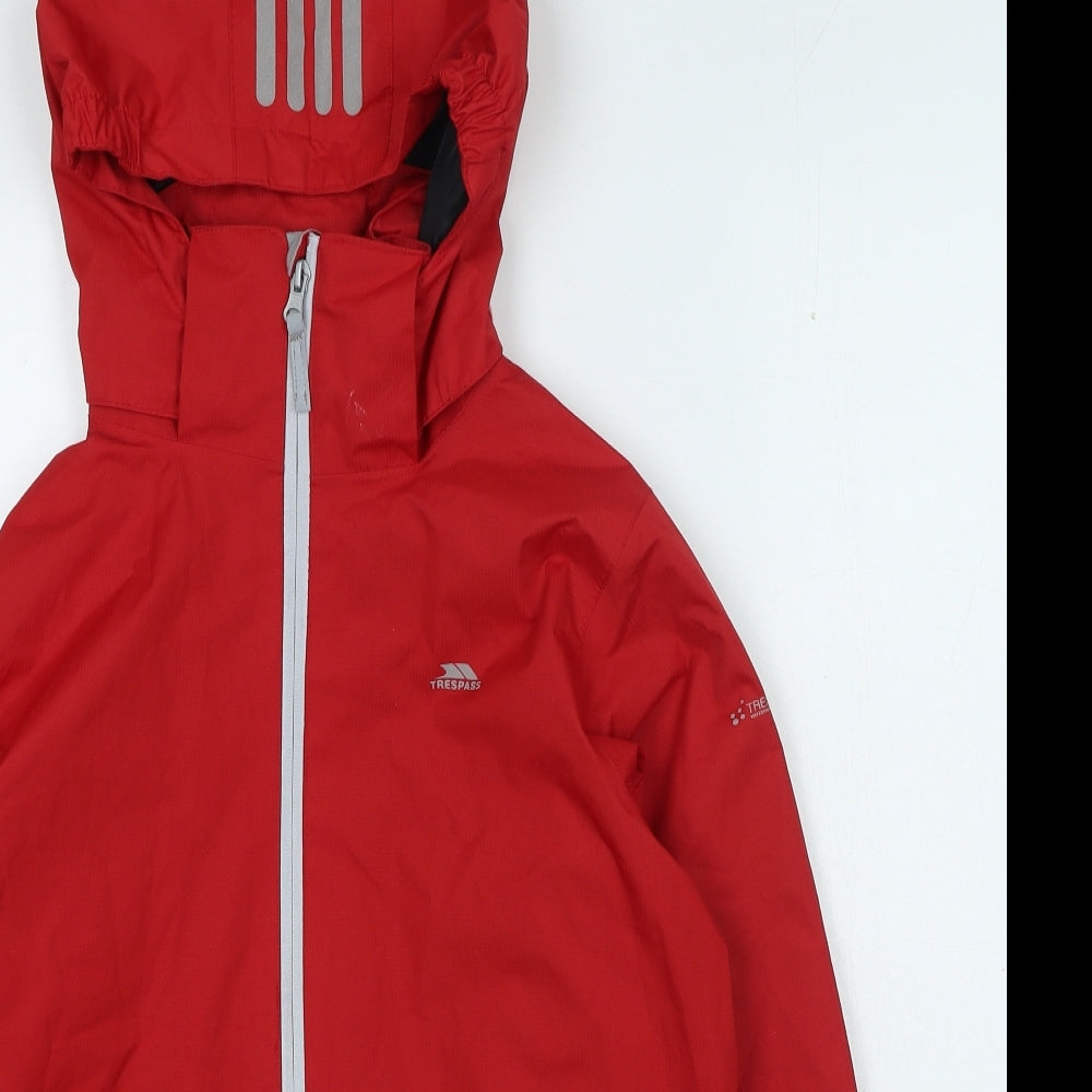 Trespass Boys Red Rain Coat Coat Size 11-12 Years Zip