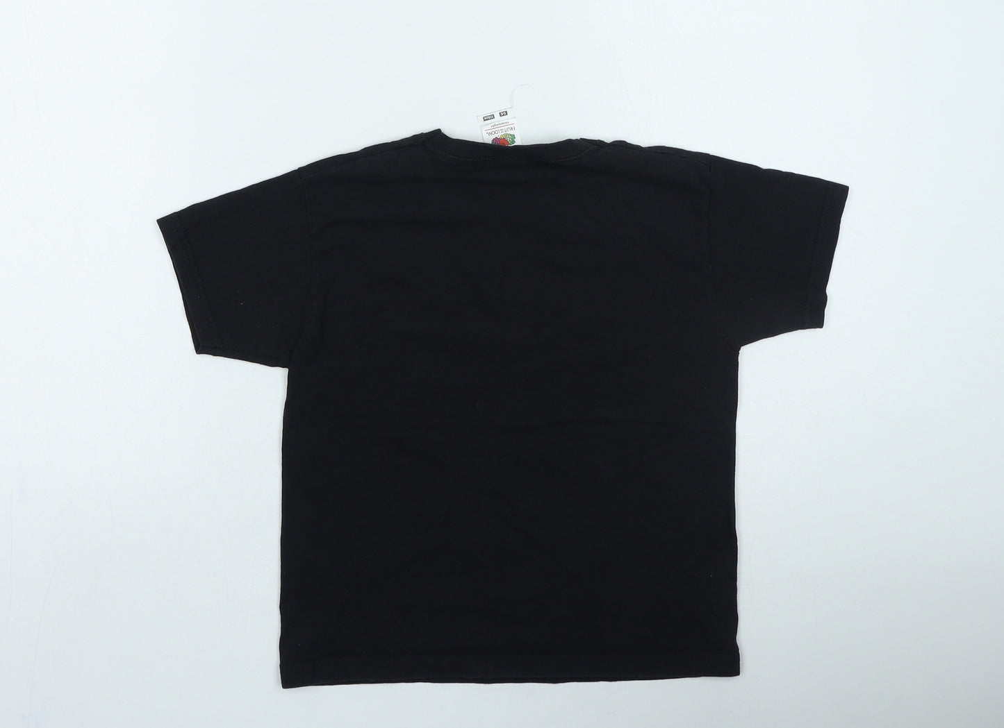 Fruit of the Loom Boys Black Cotton Basic Casual Size 7-8 Years Round Neck Pullover - MGZ