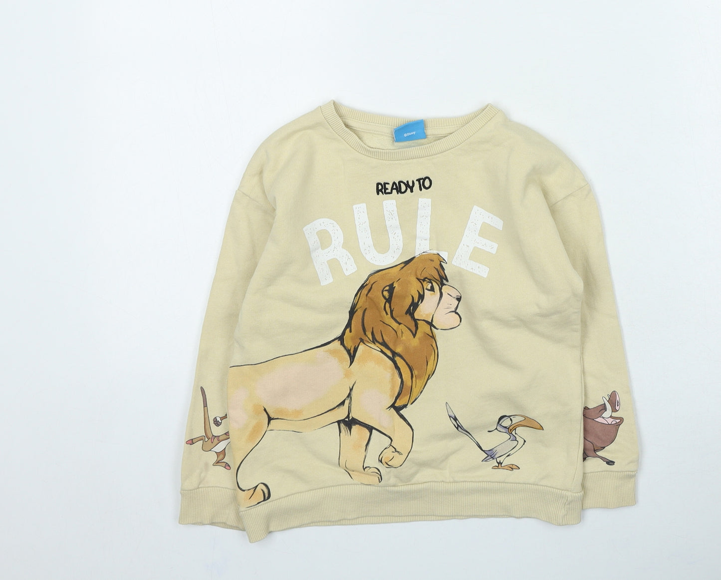 TU Girls Beige Cotton Pullover Sweatshirt Size 5-6 Years Pullover - The Lion King