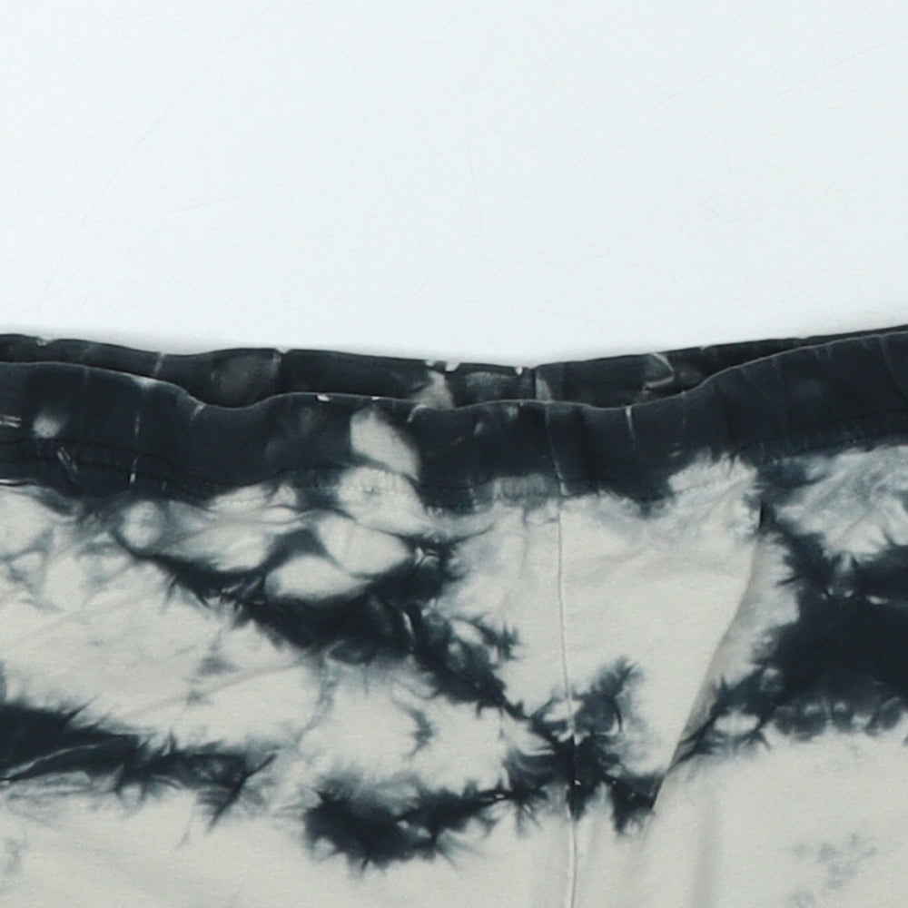 NEXT Girls Grey Geometric Cotton Sweat Shorts Size 7 Years Regular - Tie Dye