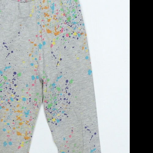 NEXT Girls Multicoloured Geometric Cotton Jogger Trousers Size 8 Years Regular Pullover
