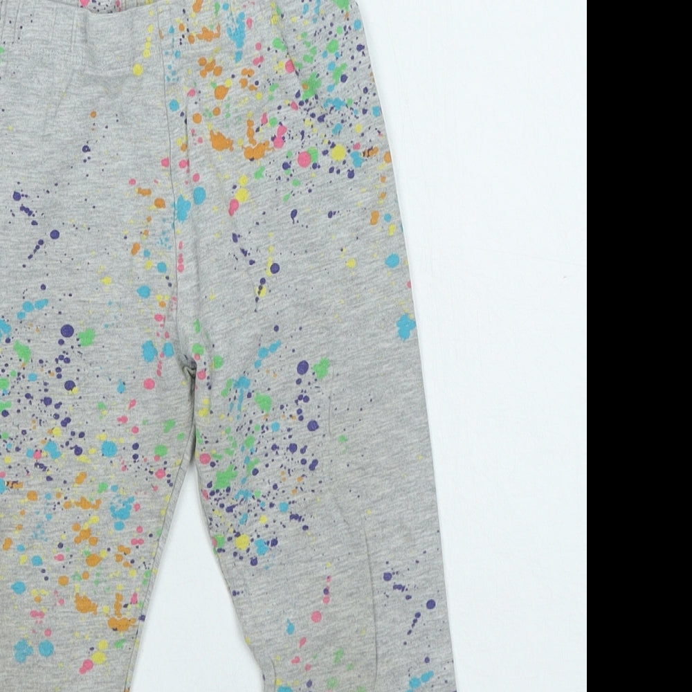 NEXT Girls Multicoloured Geometric Cotton Jogger Trousers Size 8 Years Regular Pullover