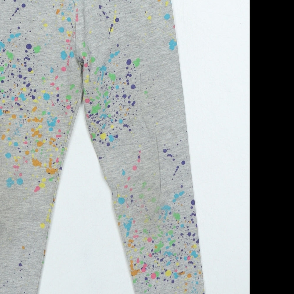 NEXT Girls Multicoloured Geometric Cotton Jogger Trousers Size 8 Years Regular Pullover