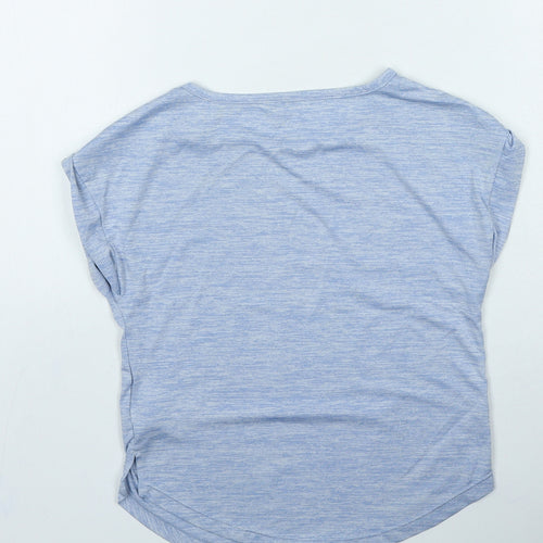 USA Pro Girls Blue Polyester Basic Casual Size 7-8 Years Round Neck Pullover