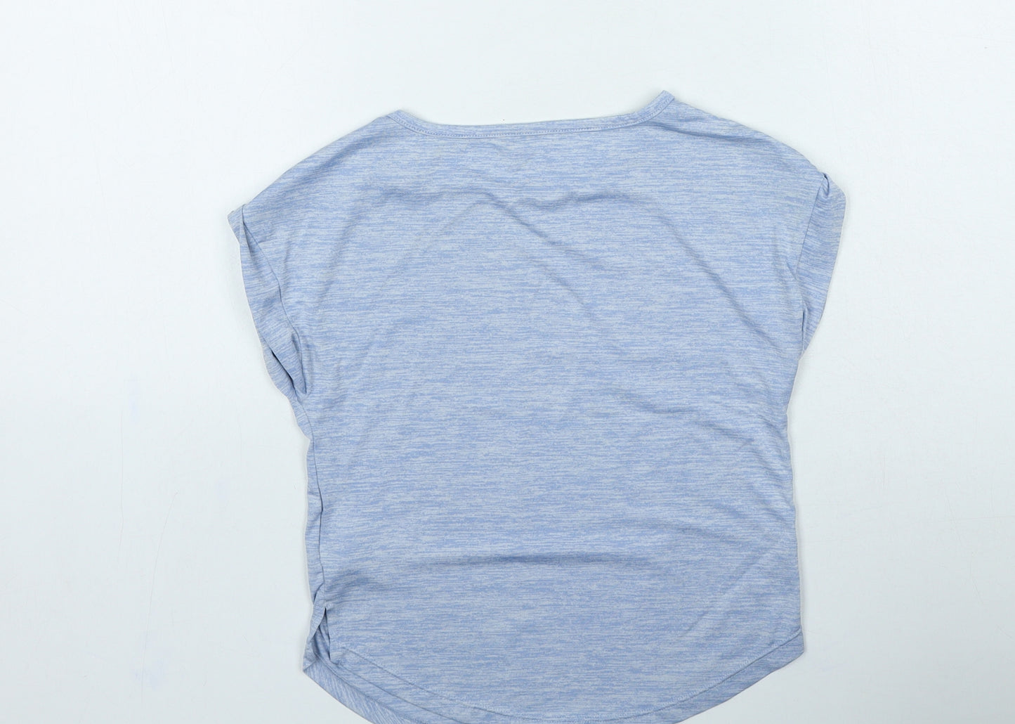 USA Pro Girls Blue Polyester Basic Casual Size 7-8 Years Round Neck Pullover