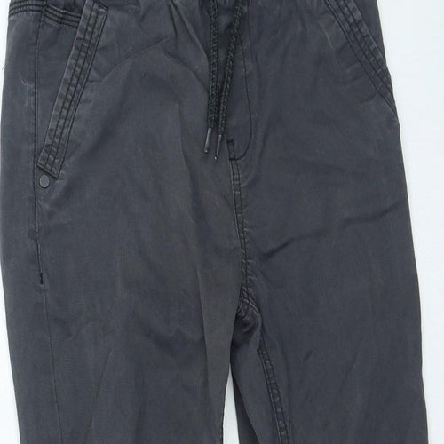 NEXT Boys Grey Cotton Cargo Trousers Size 9 Months Regular Tie