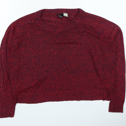 H&M Womens Red Round Neck Acrylic Pullover Jumper Size S