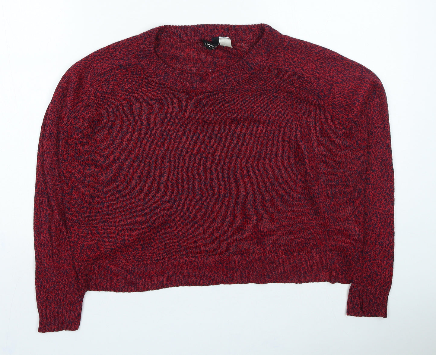 H&M Womens Red Round Neck Acrylic Pullover Jumper Size S