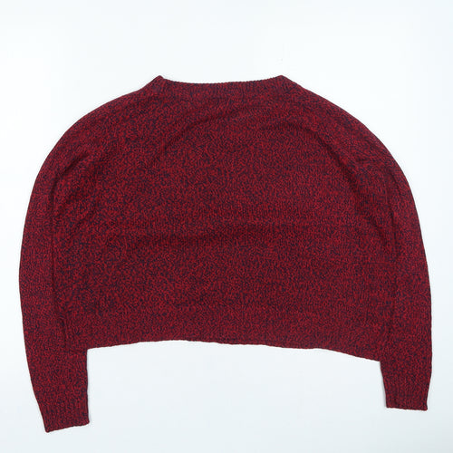 H&M Womens Red Round Neck Acrylic Pullover Jumper Size S