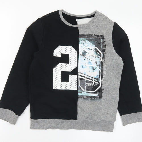 Marks and Spencer Boys Multicoloured Cotton Pullover Sweatshirt Size 9-10 Years - Numbers