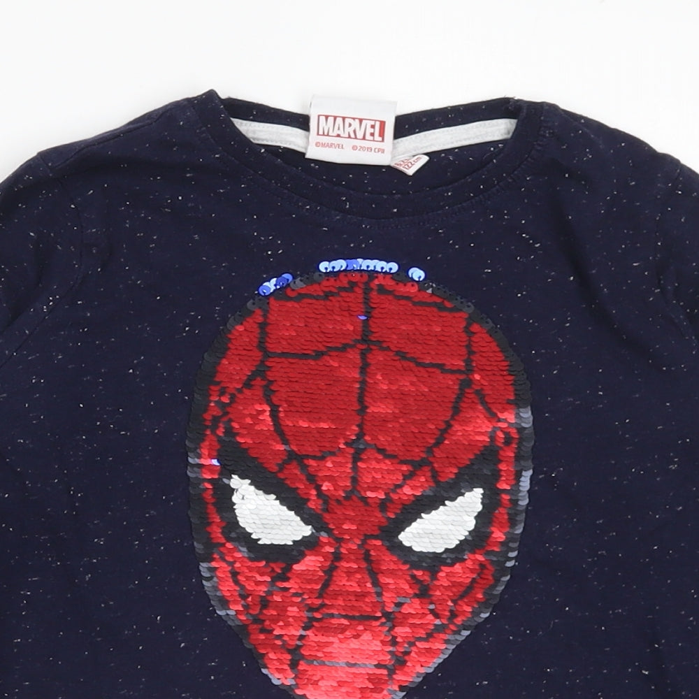 Primark Boys Multicoloured Cotton Basic T-Shirt Size 6-7 Years Crew Neck - Spiderman